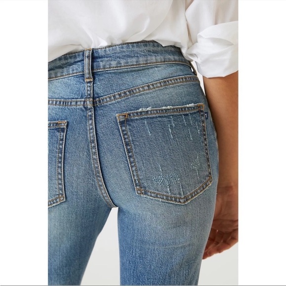 ANTHROPOLOGIE Pilcro Ripped Flare Jean Distressed Blue Plus Size 32 Tall NWT - Picture 10 of 15